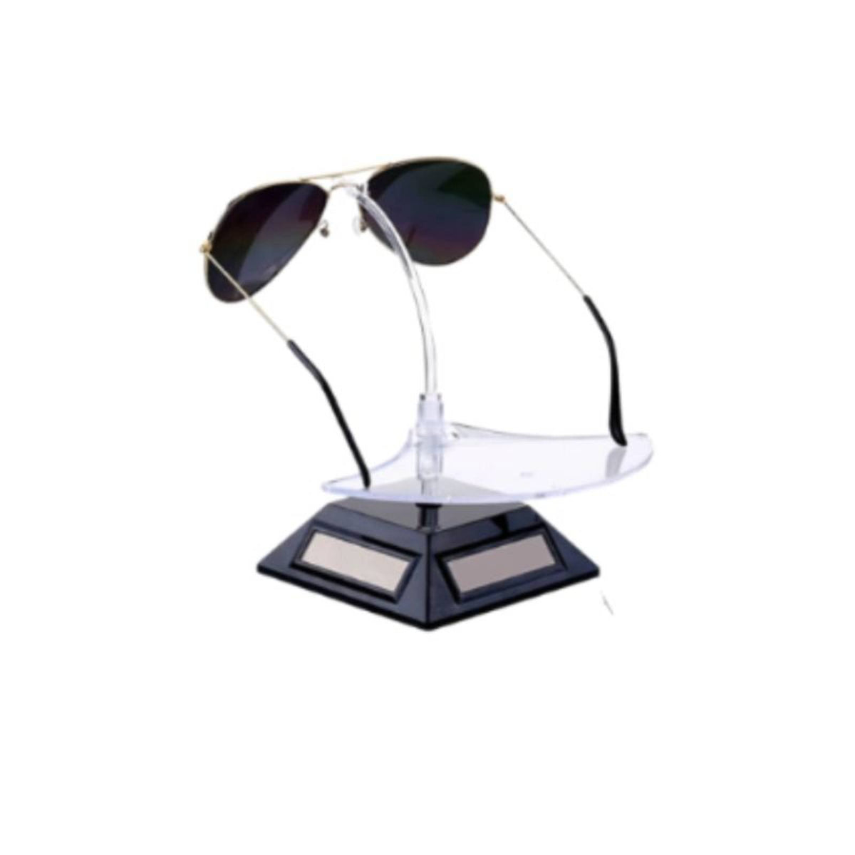 360 Degree Rotation Eyeglass Display Turntable Double Power Rotating Sunglasses Holder Small Footprint for Eyewear Retailers, Countertop
