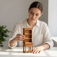 Dollhouse Bookcase Vintage Style Dollhouse Bookshelf Compact Size Mini Bookshelf for Model Scene