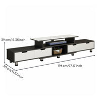 Modern TV Console with Drawers Media Cabinet with Storage Retractable Television Stand Wide Media Console Table Dense Board Material Suitable for Living Room Apartment Home Decoration