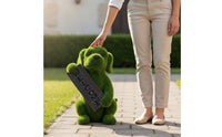 Cute Welcome Dog Statue Weather-Resistant Dog Statue Welcome Puppy Ornament for Yard, Garden, Front Porch
