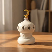 incense Burner with Moon-Shaped Moon Decorative Castle Scent Burner Sculptural Statue for Festival Decor