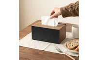 Tissue Box with Wood Body Rectangular Tissue Box Holder Sturdy for Office
