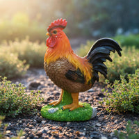 Cockerel Statue Realistic Features Chicken Figurine Handmade for Patio