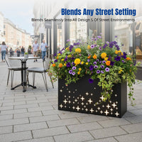 Outdoor Planter Box, Iron Art Flower Bed, Solar Light, Modular Design for Commercial Streets, Milk Tea Shops, Real Estate Offices