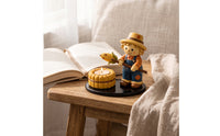 Tealight Holder Glossy Candle Holder with Figurine Small for Mantel, Shelves
