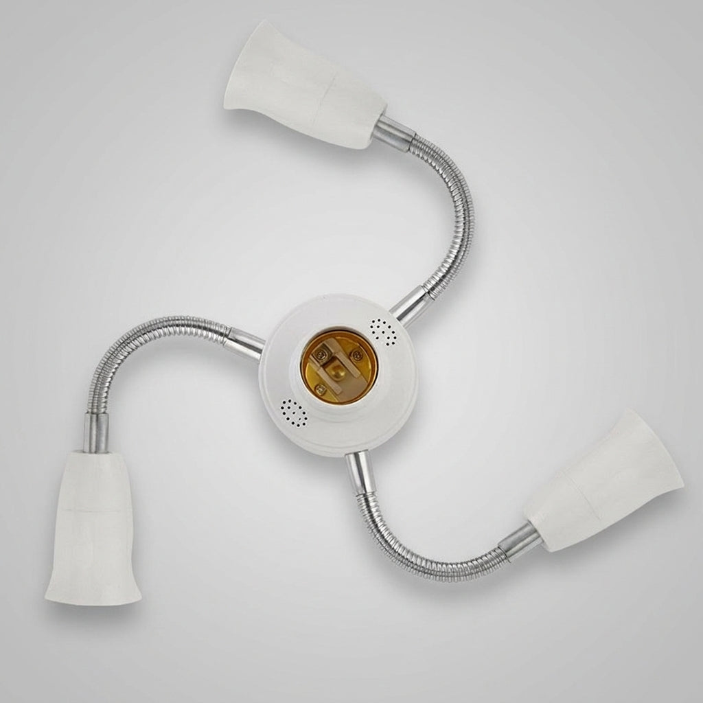 E27 Bulb Holder for Multi-Bulb Photography Lighting, Flexible Gooseneck E27 Lamp for Studio Lighting, Adjustable Base, 4A Rated Current Adapter