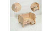 Pet Bed with Step Stable Wooden Pet Bed Indoor Elevated Cat Couch for Living Room, Bedroom