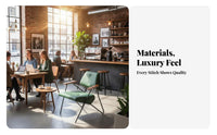 Industrial Design Retro Green Chair and Table Set Long-Lasting Construction Commercial Furniture Wear-Resistant Cafe Seating Easy to Clean for Restaurant Owners, Interior Designers, Apartment Dwellers, Coffee Shop, Bar, Brasserie, Lounge