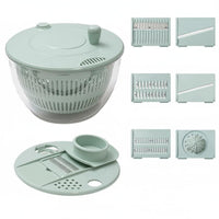 Rapid Drying Vegetable Cutter Drain Basket Easy to Clean Multifunctional Salad Drainer Interchangeable Blades for Families, Meal Prep
