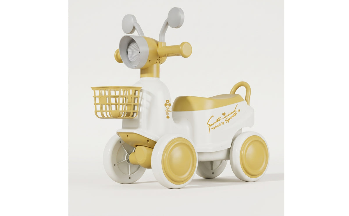 Ridepush-Along Toy with Basket Ridepush-Along Toy Stable Foot-to-Floor Car for Young Children, Kids, Indoor, Playroom