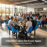 4-Person Cafeteria Table Rust-Resistant School Cafeteria Table Set Easy to Clean Commercial Furniture for Students, Employees, Restaurant, Kitchen