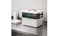 Large Capacity Medicine Storage Box Easy to Organize Multi-Layer Medicine Organizer Long-Lasting Plastic Medication Organizer Portable Handle for Home, Emergency, Health Center