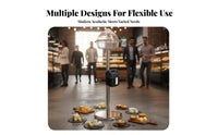 Supermarket Tasting Station Built-in Trash Bin Food Sampling Stand Stable Base Sample Display Rack for Event Promoters, Grocery Stores