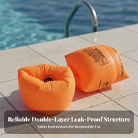 2 Pieces High Buoyancy Inflatable Arm Bands Double Swim Arm Floaties Thickened Material for Toddlers, Parents, Beach, Lake