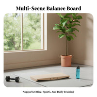 Non-Slip Surface Wooden Balance Board Ergonomic Design Wooden Wobble Board Floor-Friendly Base Ankle Strength Coach Heavy Duty for Athletes, Home Gym