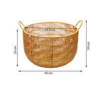 Waterproof Woven Plastic Laundry Basket Sturdy Woven Laundry Basket Ventilated Design Imitation Rattan Storage Bin Handwoven for Bathroom, Bedroom, Living Room