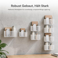 Wall-Mounted Storage Basket Shelf for Dormitory Bedsides, Punch-Free Organizer