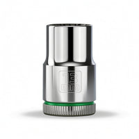 Heavy-Duty Hex Socket with Green Band Compact Socket with Knurled Grip for Workshop