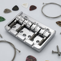 Rectangular Base Plate 4-String Bass Bridge Fixed Metal Bass Bridge