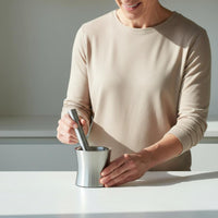 Stainless Steel Mortar and Pestle Heavy Duty Mortar and Pestle Set Non-Slip Base Garlic Crusher Bowl for Lab