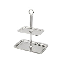 2 Tier Cake Stand Effortlessly to Clean Two Tier Serving Tray Modern Cake Stand with Handle
