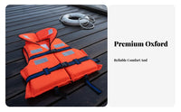 Adult Flotation Jacket Oxford Cloth Flotation Device Jacket Adjustable Straps near-Shore Buoyant Vest for Boaters, Swimmers, Flood Relief, Swimming