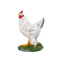 Hen Figurine with Chick Rustic Hen Sculpture with Chick Farmhouse for Collectors