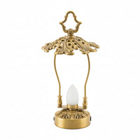Table Lamp with Frosted Bulb Vintage-Style Lantern with Handle Hollow-Carved Ambient Light for Desk, Bar