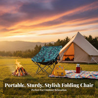 Foldable Folding Moon Chair Sturdy 600D Oxford Material Ultralight Outdoor Chair Quick Setup Portable Fishing Stool Heavy Duty for Children, Campers, Camping, Picnic, Picnics, Travel