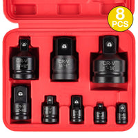 8 Pieces Socket Adapter and Reducer Set Secure-Locking Impact Socket Adapter Set Heavy-Duty Adapters for Hobbyists, Automotive Repair, Garage