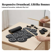 Portable Chinese traditional performance Percussion Machine Multiple Sounds Digital Drum Pad Earphall-in-one Output Electronic Musical Instrument expressive-sensitiveSensitive for children, Drummers, Rehearsals