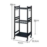 Garden Tool Rack with Wheels Heavy Duty Utility Cart with Hooks Sturdy Furniture for Garage