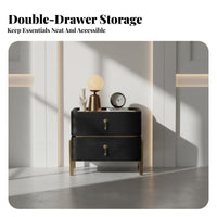 Light Luxury design Bedside Nightstand Modern Minimalist Design Single-Drawer End Table Sturdy Construction Bedroom Furniture Rounded Corners for homeowners, Apartment Dwellers, Students, Home, Dorm Room, Entryway, Office