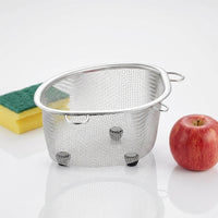 Kitchen Sink Drainer and Sink Strainer, Stainless Steel Leftover Food Strainer with Suction Cup, Home Kitchen Dishwashing Sink Net for Waste