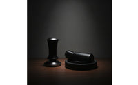Flat Base Espresso Tamper with Mat Non-Slip Espresso Tamping Mat Silicone Coffee Tamper Pad Polished for Baristas