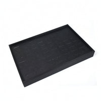 Black Jewelry Display Tray Brushed Jewelry Organizer Tray Rectangular Low-Profile for Showcase