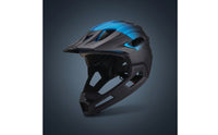 Vented Full-Face Cycle Helmet Aerodynamic Helmet with Chin Guard Breathable Comfortable for Mountain Biking