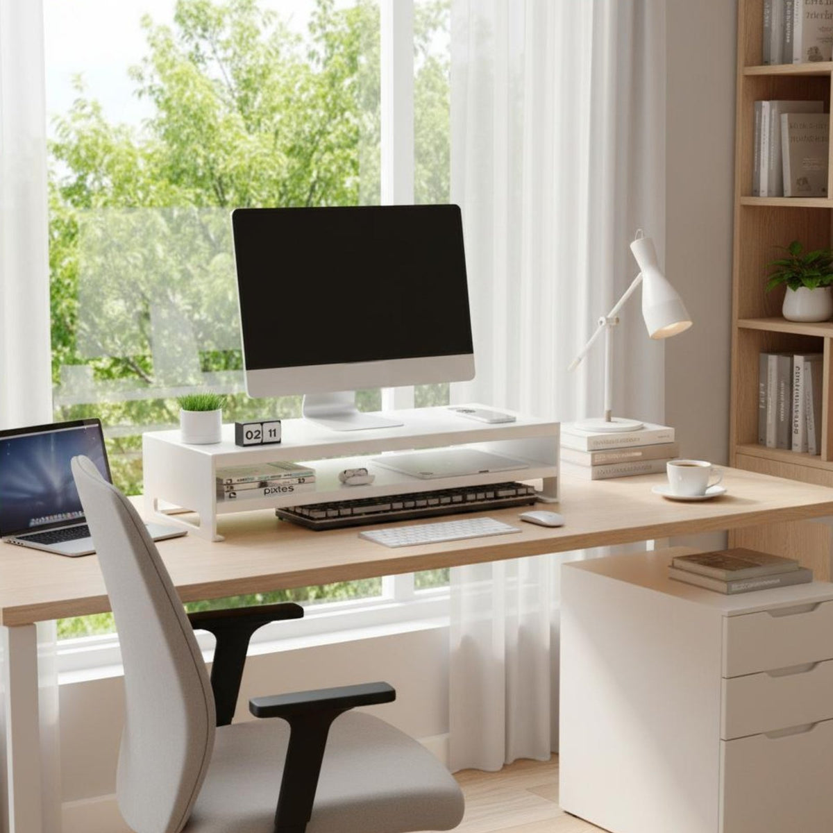 Organizer Shelf for display screen Multi-Functional Desk Organizer Riser with Drawer