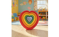 5 Pieces Stackable Heart-Shaped Stepping Stones Indoor-Outdoor Foam Stepping Stones Sturdy Toy Long-Lasting for Children, Playroom