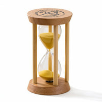 Wooden Hourglass Natural Wood Sandglass Tabletop for Desk, Tooth Brushing, Kids