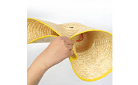 Breathable Wide Brim Straw Hat Lightweight Woven Sun Hat Adjustable Chin Strap Headwear for Farmers, Gardeners, Farming, Outdoor Work