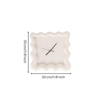 No Numerals Wavy Border Wall Clock Decorative Square Wall Clock for Living Room