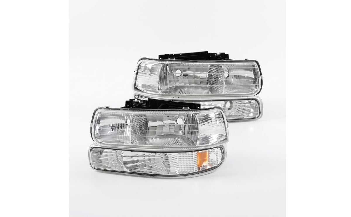 car Replacement Headlight Assembly Clear Lens Headlight Assembly Chrome Housing Lamp for Truck Owners