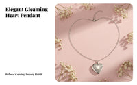Heart Locket Necklace Photo Frame Locket Adjustable Chain Keepsake for Mothers Day
