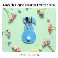 Reusable Easter rabbit Utensil Bag Festive Table Decor rabbitShaped Utensil Pocket adaptable Cutlery Holder Multi-Color Set for Restaurant Owners, Children, Event Planners, Family Gatherings, Home, Birthday Parties