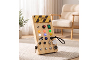 Wooden Busy Board Interactive Busy Board with Switches Long-Lasting Learning Toy Compact for Toddlers, Kids