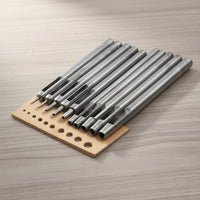 10 Pieces Leather Hole Punch Set Sharpen Cut Edge Round Hollow Punch Kit Non-Slip Handle Steel Belt Hole Puncher Tool for Workshop