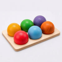 Rainbow Matching Ball Toy Educational Color Sorting Balls Game Color Matching Toy Sensory Ball Sorting Game Child-Centered