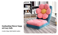 Back Support Legless Tatami Lounger Foldable Flower-Shaped Lounger Adjustable Backrest Floor Chair Space-Saving for Children, Students, Young Adults