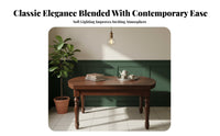 Extendable Dining Table Set Space Saving Solid Wood Dining Set Mid-Period Design for Families, Couples, Small Apartments, Entertaining Guests, Kitchen